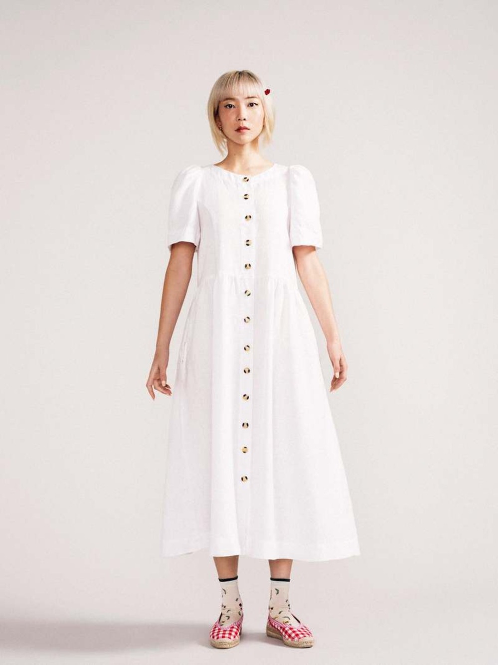 Hansel from Basel Lila white linen dress size 1